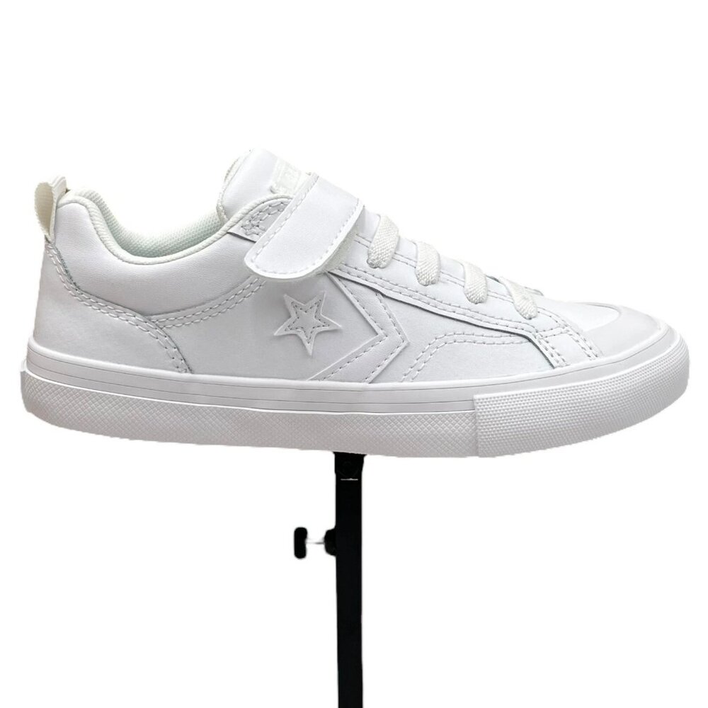Converse Pro Blaze Youth Boys Girls Slip-on‎ Leather Sneaker Size 3Y Solid White